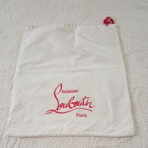 Christian Louboutin Red Lettering Logo Dust Bag Luxury Minimalist Elegant
